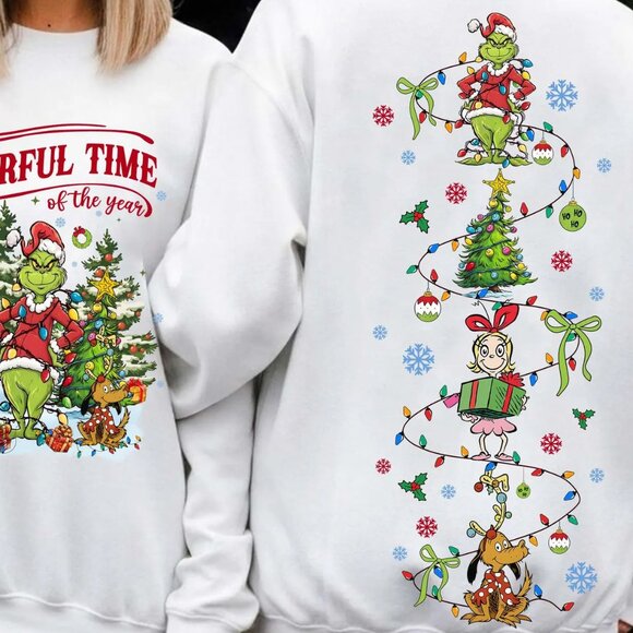 Two Side Retro Christmas Characters, Christmas Mean Guy, Merry Greenmas 141 - Picture 3 of 6